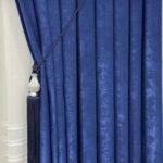 Kadife Dokulu Lüks Fon Perde Parlament Mavisi