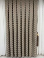 Tüylü Lüks Pano Fon Perde Bej