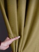 Yağ Yeşili Keten Dokulu Fon Perde - Görsel 2