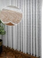 Ütü İstemez Pati Zeytin Dalı Desen Tül Perde