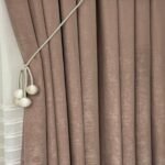 Kadife Dokulu Lüks Fon Perde Gül Kurusu