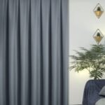 Gece Mavisi Keten Dokulu Fon Perde