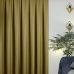 Yağ Yeşili Keten Dokulu Fon Perde