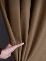 Açık Kahverengi Keten Dokulu Fon Perde - Görsel 2