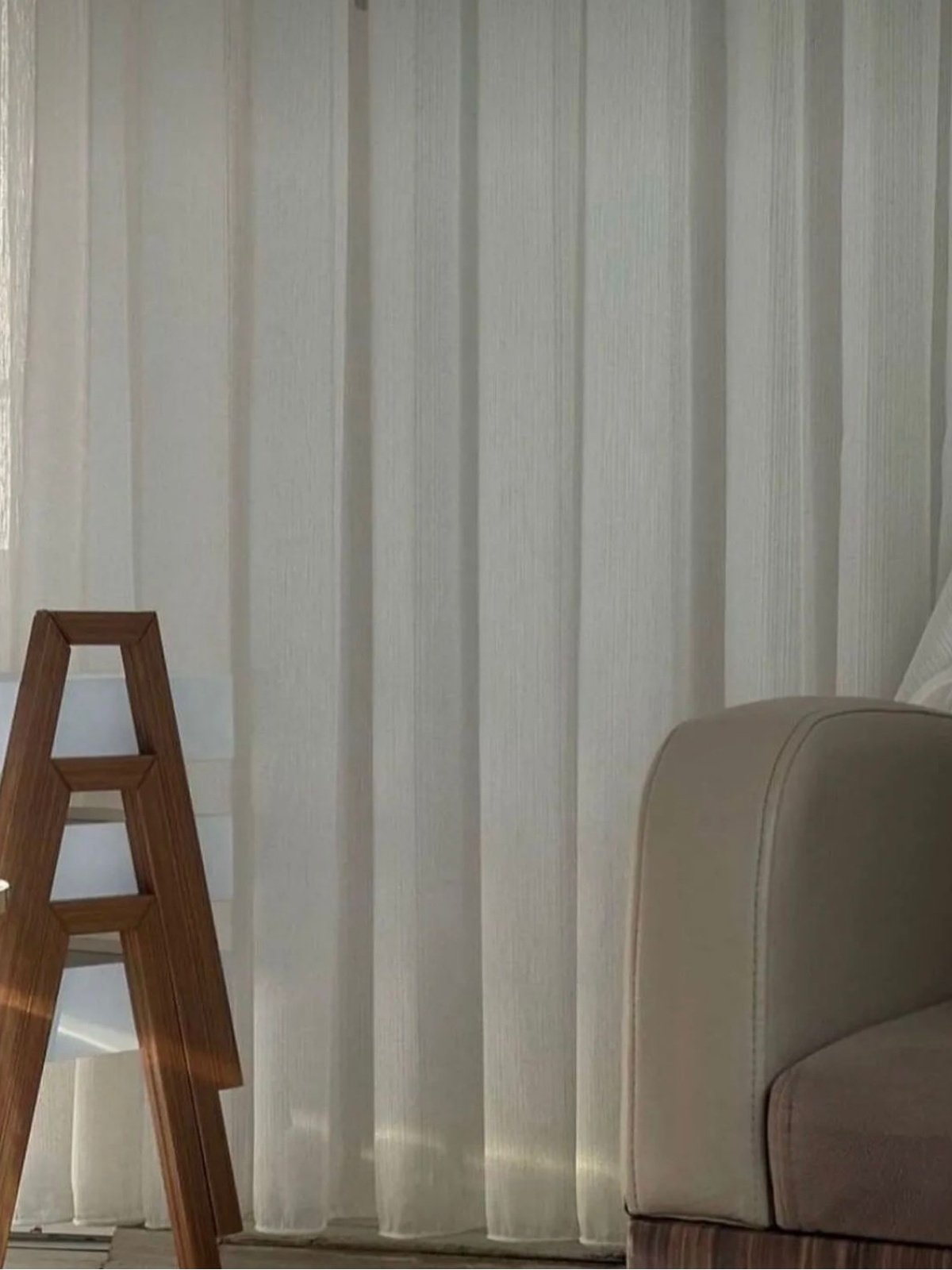 394568 (2) Ütü İstemez Düz Çizgili Ketenon Desen Tül Perde Her Odaya Uygun - Görsel 1