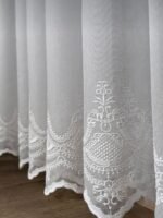 Keten Zemin Geniş Etek Lüks Güpürlü Tül Perde Kırışmaz Ütü İstemez - Görsel 3