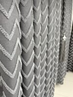 Tüylü Lüks Pano Fon Perde Gri - Görsel 2