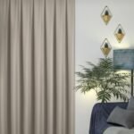 Açık Krem Renk Keten Dokulu Fon Perde