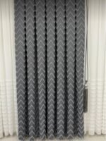 Tüylü Lüks Pano Fon Perde Gri