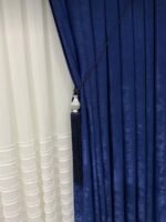 Kadife Dokulu Lüks Fon Perde Parlament Mavisi - Görsel 2