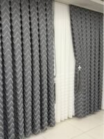 Tüylü Lüks Pano Fon Perde Gri - Görsel 3