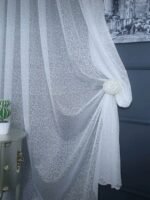 Ütü İstemez Kum Noktalı Desen Tül Perde Her Odaya Uygun Tül Perde - Görsel 2