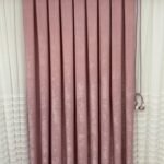 Kadife Dokulu Lüks Fon Perde Pudra