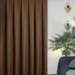 Açık Kahverengi Keten Dokulu Fon Perde