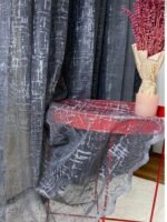Ütü İstemez Şantuk Fantezi Desen Gri Tül Perde - Görsel 2