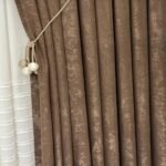 Kadife Dokulu Lüks Fon Perde Kahve