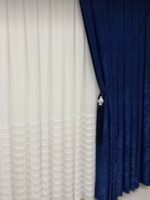 Kadife Dokulu Lüks Fon Perde Parlament Mavisi - Görsel 4