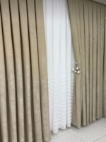 Kadife Dokulu Lüks Fon Perde Bej - Görsel 2