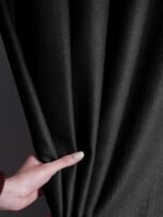 Siyah Renk Keten Dokulu Fon Perde - Görsel 2