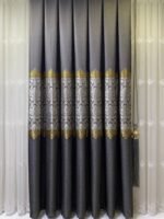 Pano Fon Perde Antrasit Altın