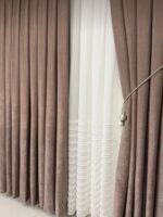 Kadife Dokulu Lüks Fon Perde Gül Kurusu - Görsel 2