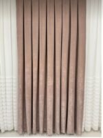 Kadife Dokulu Lüks Fon Perde Gül Kurusu - Görsel 3