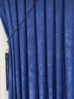 Kadife Dokulu Lüks Fon Perde Parlament Mavisi - Görsel 3