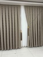 Tüylü Lüks Pano Fon Perde Bej - Görsel 2