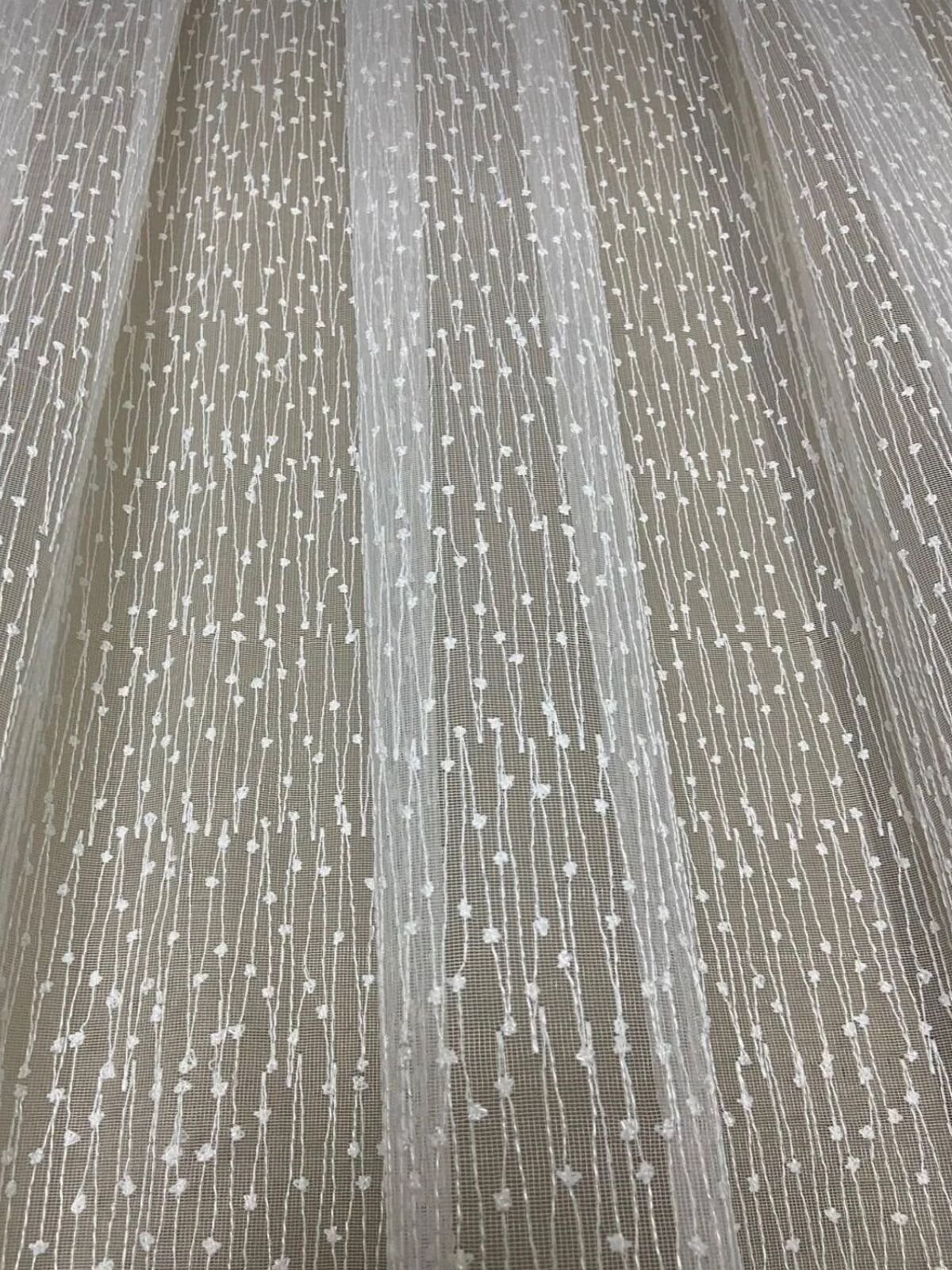 ec0a942f-4884-4eac-8d5a-6357000f9d33 Ütü İstemeyen 8020 Brode Damla Desen Tül Perde - Görsel 1