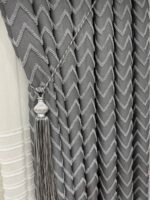 Tüylü Lüks Pano Fon Perde Gri - Görsel 4